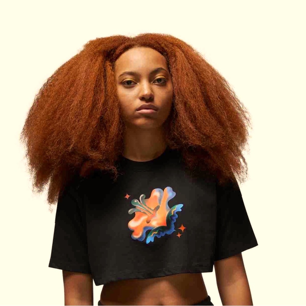 Jordan Artist Series by Jordan Moss Women's Super Cropped Tee NWOT
